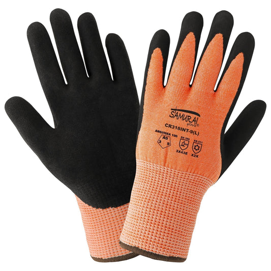 Orange Knit Gloves - Global Glove - High-Visibility Puncture Resistant