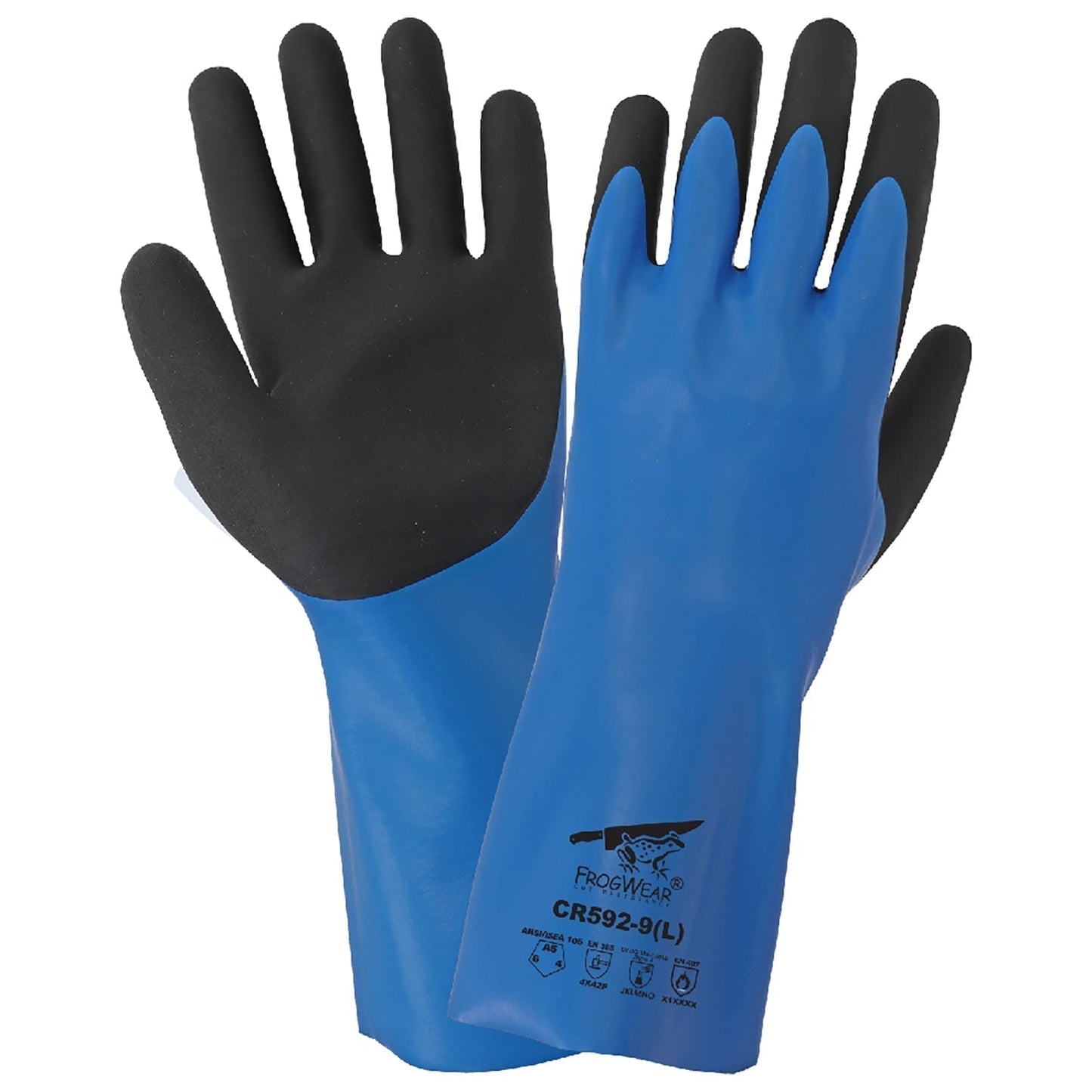 Blue/Black Rubber Gloves - Global Glove - Double Dipped Nitrile