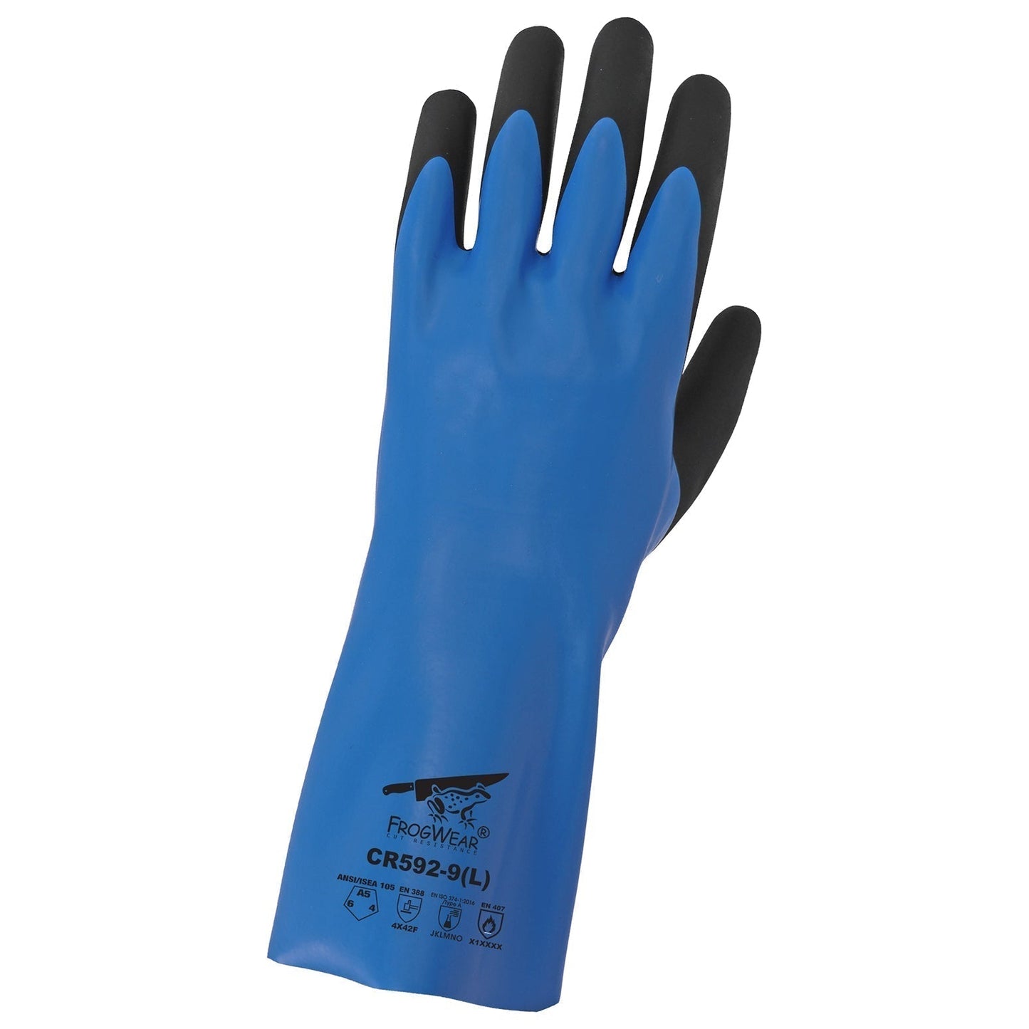 Blue/Black Rubber Gloves - Global Glove - Double Dipped Nitrile