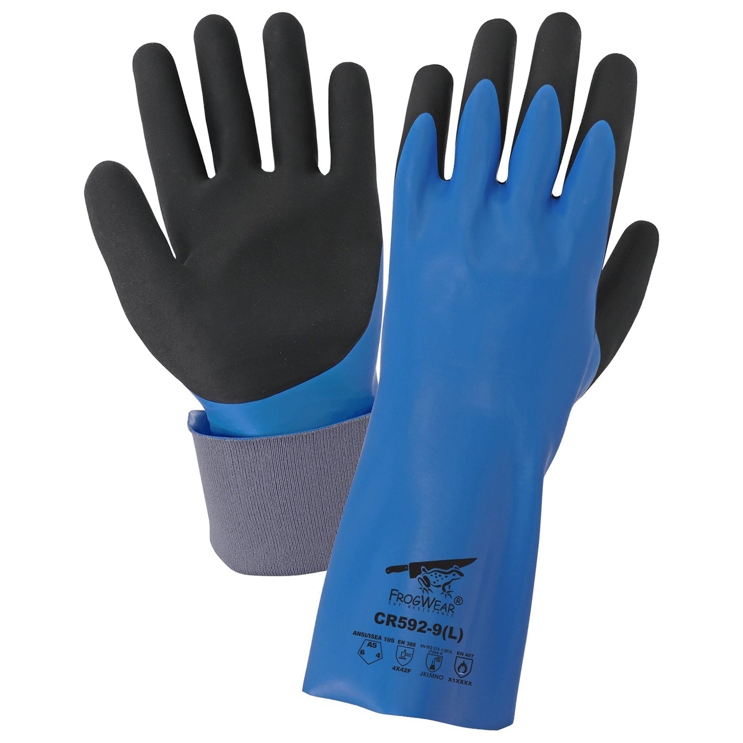 Blue/Black Rubber Gloves - Global Glove - Double Dipped Nitrile