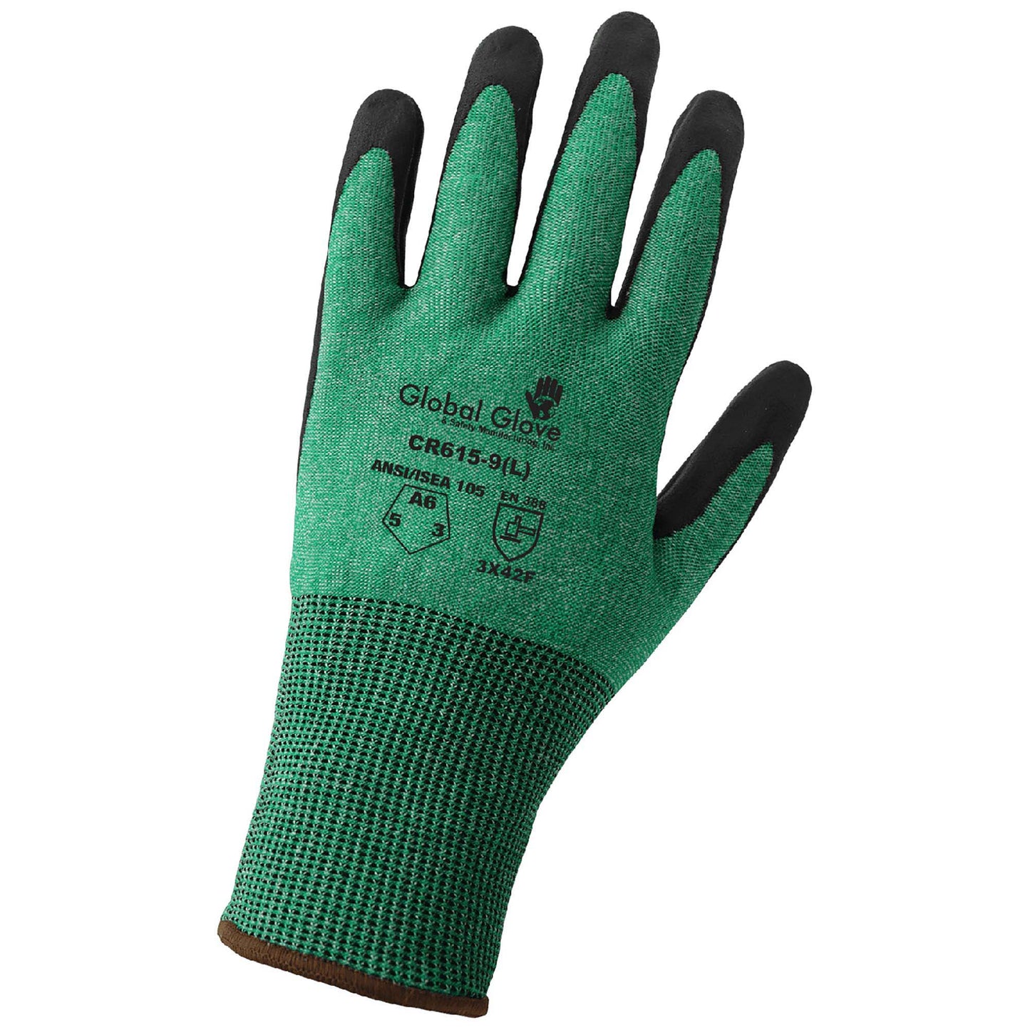Green String Knit Gloves - Global Glove - Cut Resistant