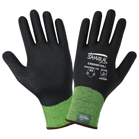 Black/Yellow/Lime Knit Gloves - Global Glove - Cut Resistant