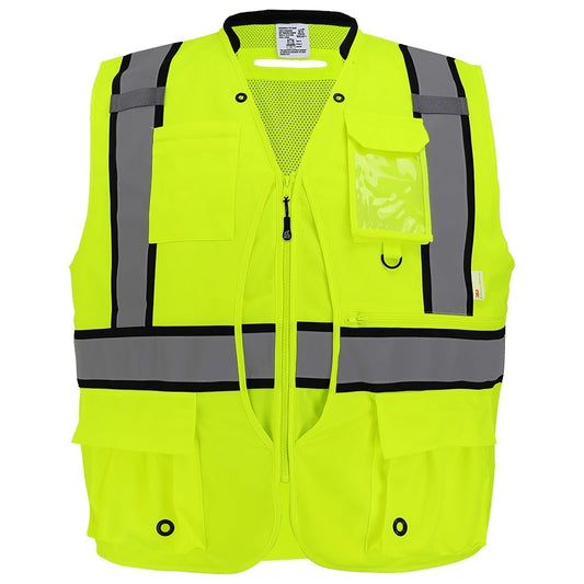 Yellow/Lime Safety Vests - Global Glove - Reflective Design