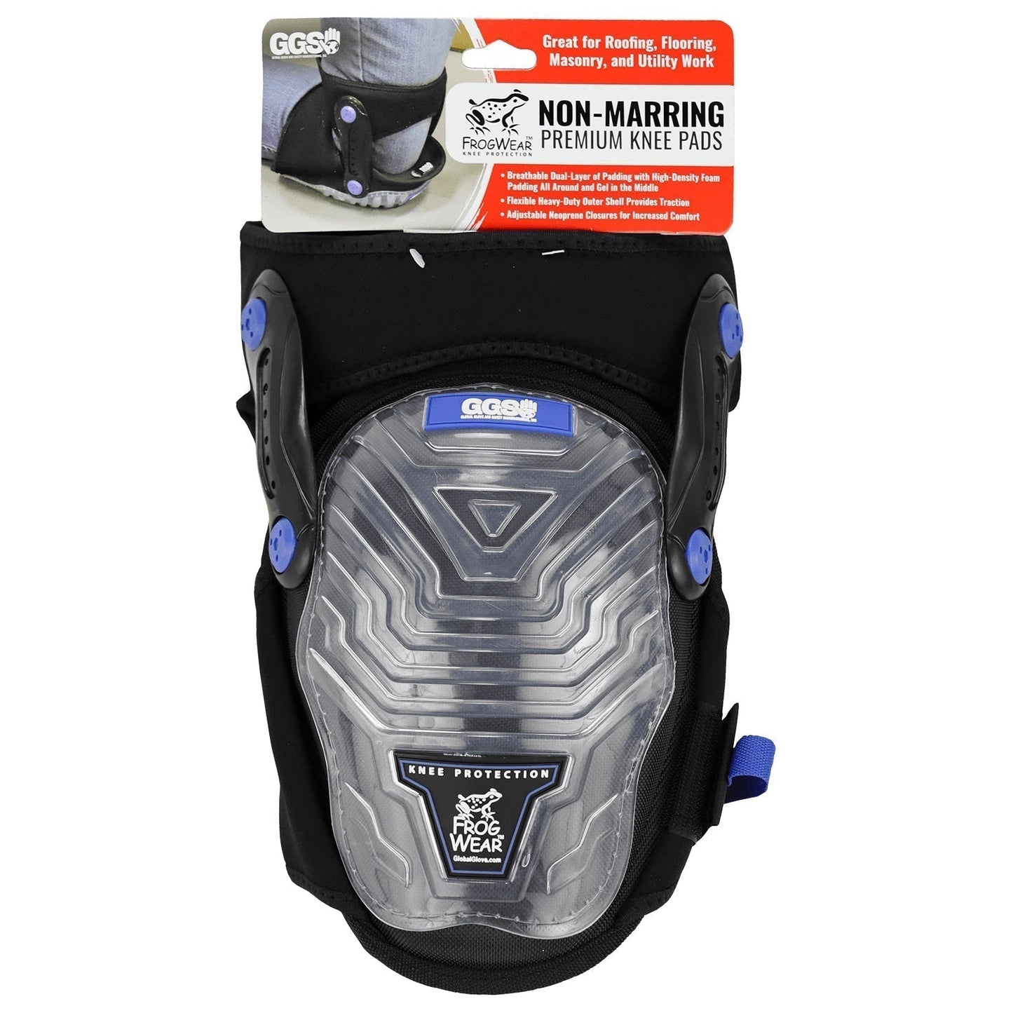 Black Knee Pads - Global Glove - Gel-Lined Comfort