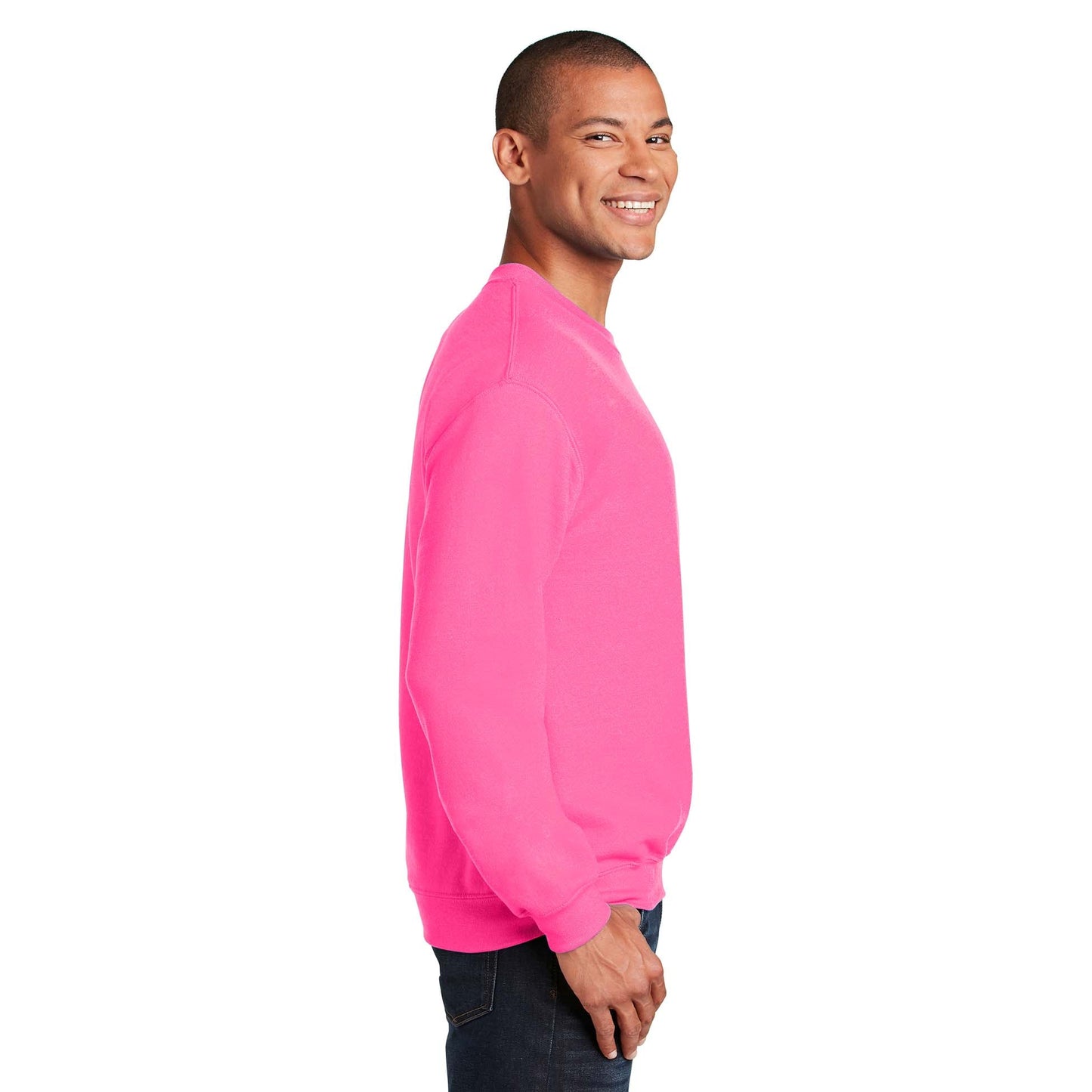 Safety Pink Sweatshirt - Gildan - Cozy Blend