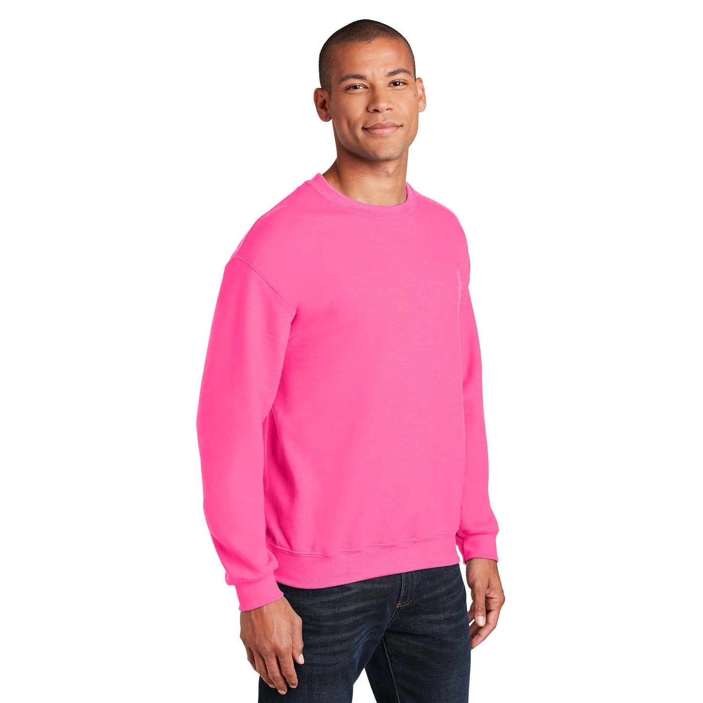 Safety Pink Sweatshirt - Gildan - Cozy Blend