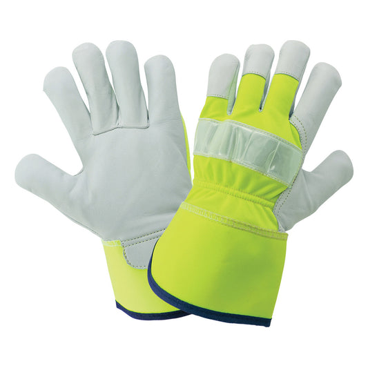 Yellow/Lime Leather Gloves - Global Glove - High Visibility