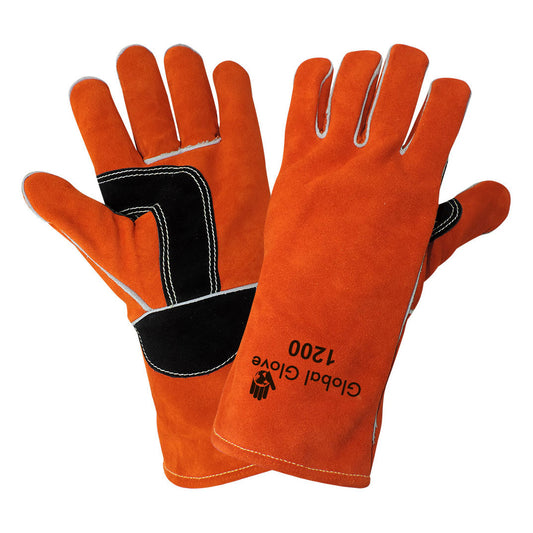 Orange Leather Gloves - Global Glove - Premium Cowhide