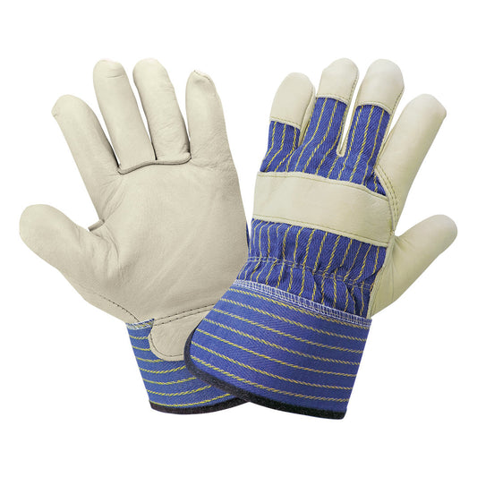 Blue Leather Gloves - Global Glove - Premium Cowhide Palm