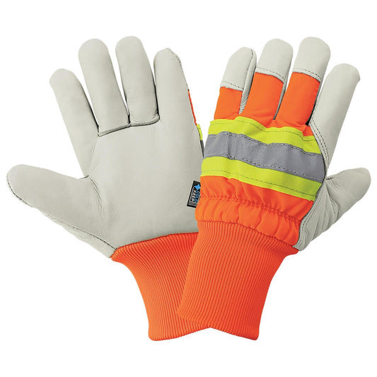 Orange Leather Gloves - Global Glove - Insulated Comfort
