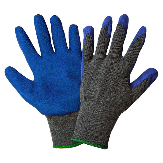 Gray String Knit Gloves | Global Glove | 300E Gripster Etched Rubber