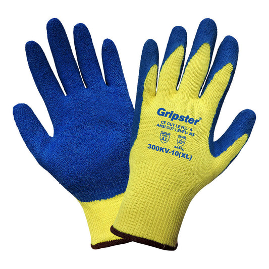 Yellow/Blue String Knit Gloves - Global Glove - Cut Resistant