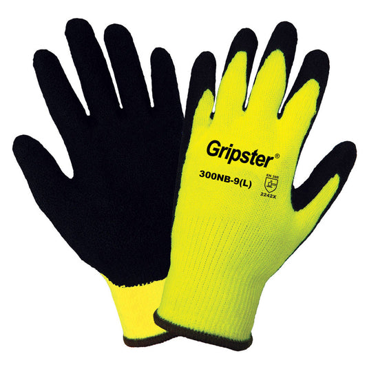 Yellow String Knit Gloves - Global Glove - High Visibility Grip