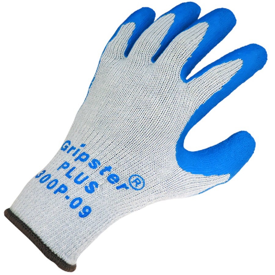 Gray/Blue String Knit Gloves - Global Glove - Enhanced Grip