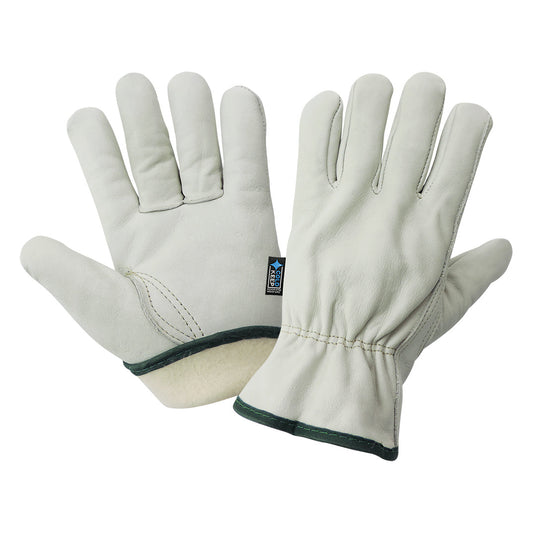 White Leather Gloves - Global Glove - Insulated Style
