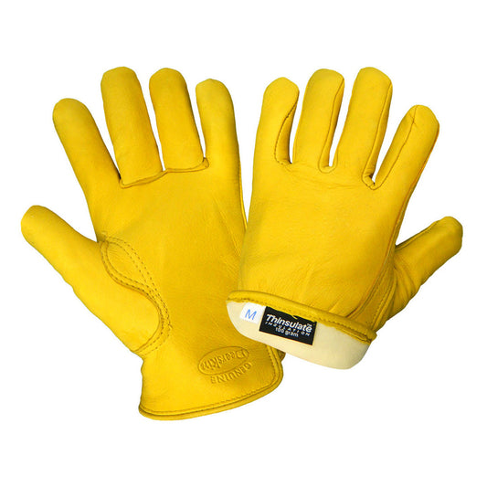 Yellow Leather Gloves - Global Glove - Insulated Comfort