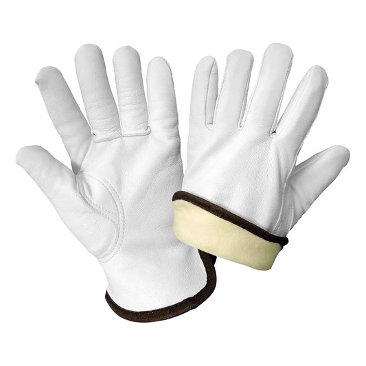 White Leather Gloves - Global Glove - Insulated Goatskin