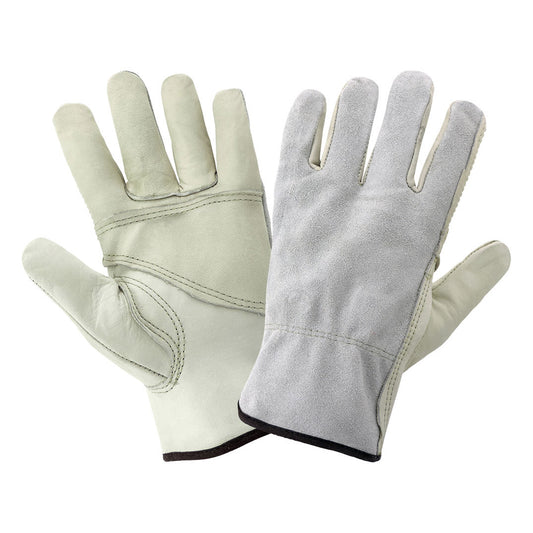 Gray Leather Gloves | Global Glove | 3200Pp Economy Patch Palm Driver