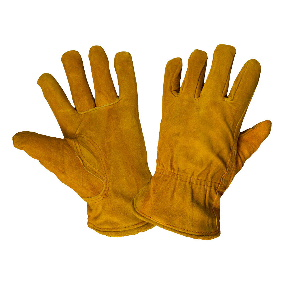 Brown Leather Gloves - Global Glove - Fleece Lined