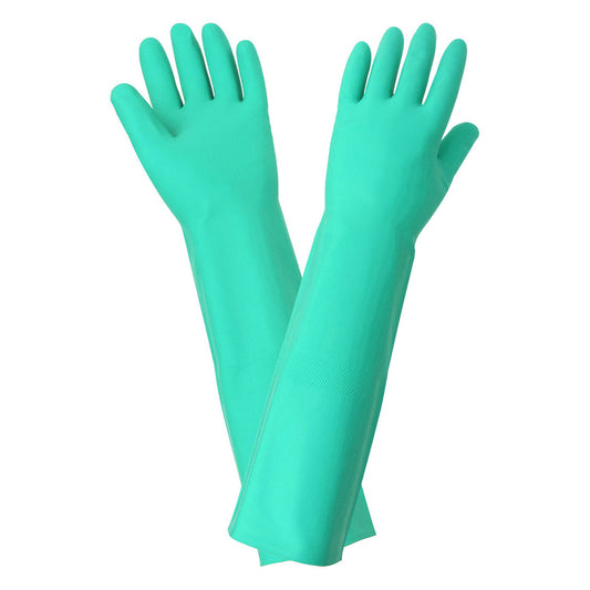 Green Rubber Gloves | Global Glove | 522 Frogwear Extra-Long 22 Mil Nitrile Unsupported