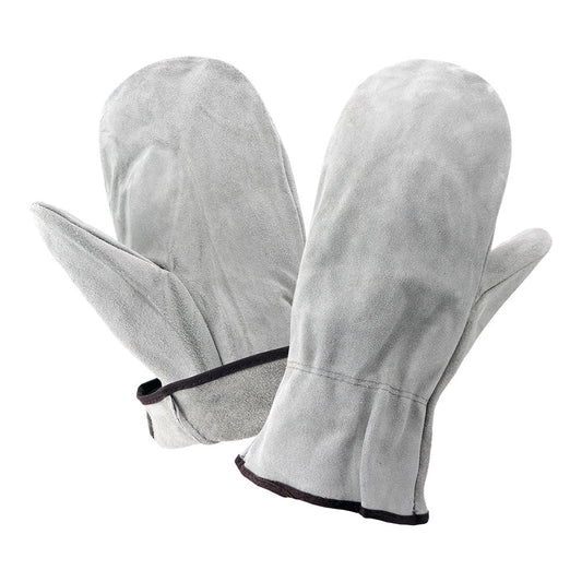 Gray Leather Gloves | Global Glove | 52Mit Unlined Cowhide Chopper Mittens