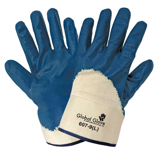 Blue/White Cotton Gloves - Global Glove - Durable Nitrile