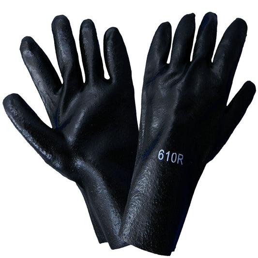 Black Rubber Gloves - Global Glove - Durable PVC Finish