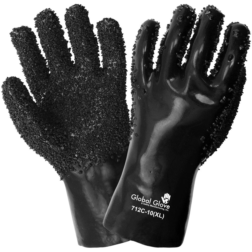 Black Rubber Gloves - Global Glove - Double Dipped PVC