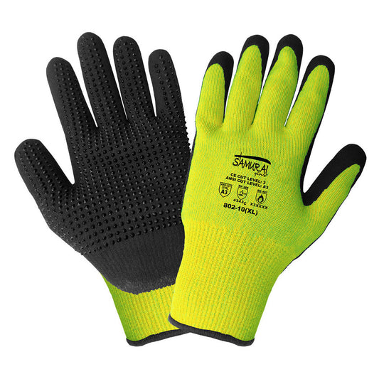 Yellow/Lime String Knit Gloves - Global Glove - Cut Resistant