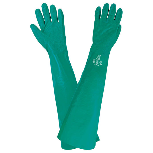 Green Rubber Gloves - Global Glove - Extra Long Nitrile