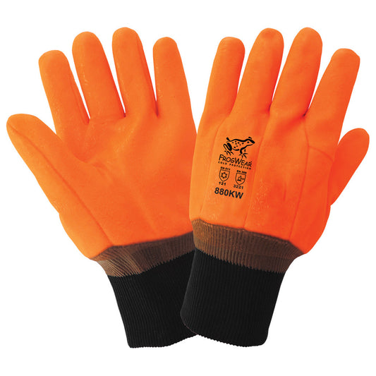 Orange Cotton Gloves - Global Glove - High Visibility Grip