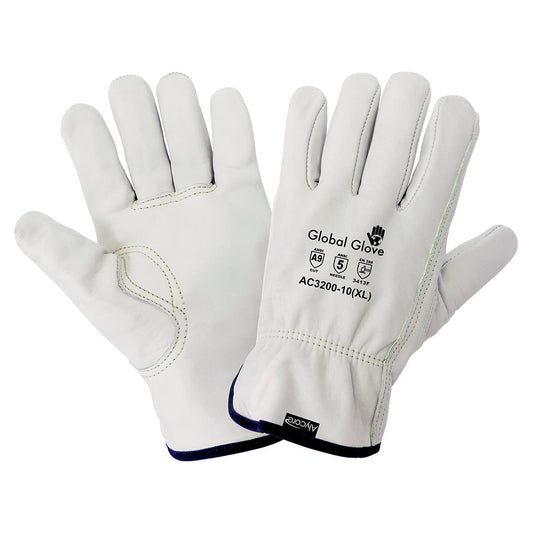 White Leather Gloves - Global Glove - Durable Protection