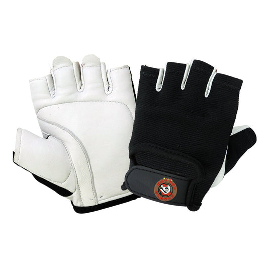 Black Leather Gloves - Global Glove - Fingerless Design