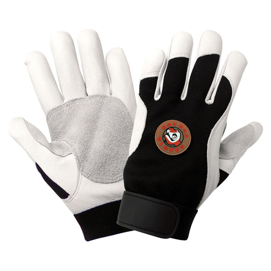 Black Leather Gloves - Global Glove - Anti-Shock Quality