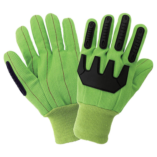 Green Cotton Gloves - Global Glove - Impact Protection