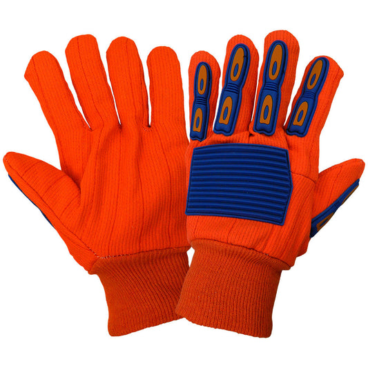Orange Durable Gloves - Global Glove - Impact Protection