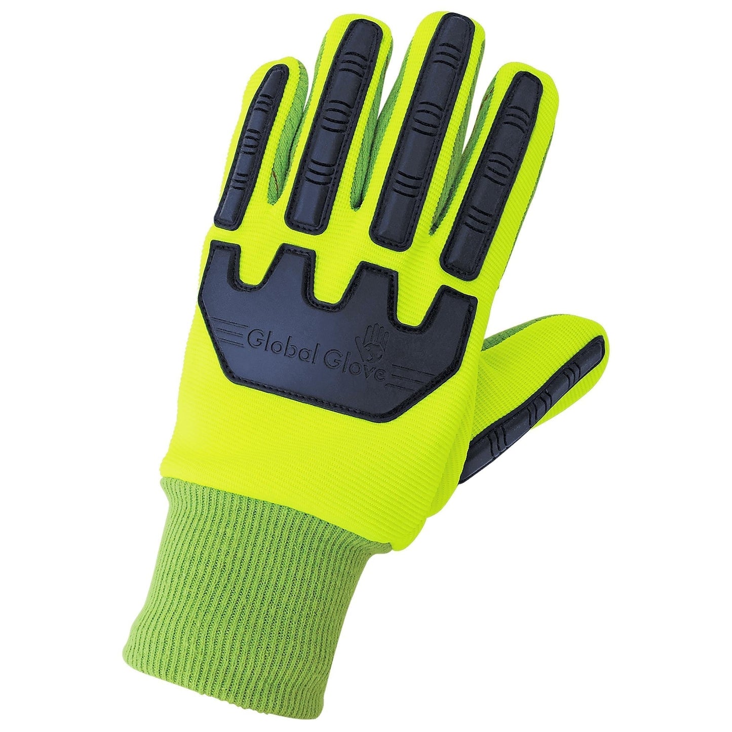 Green Cotton Gloves - Global Glove - High-Visibility Grip