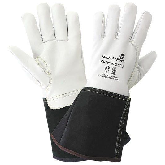 White Leather Gloves - Global Glove - Cut Resistant Quality