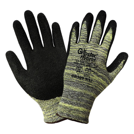 Yellow/Black String Knit Gloves - Global Glove - Cut Resistant