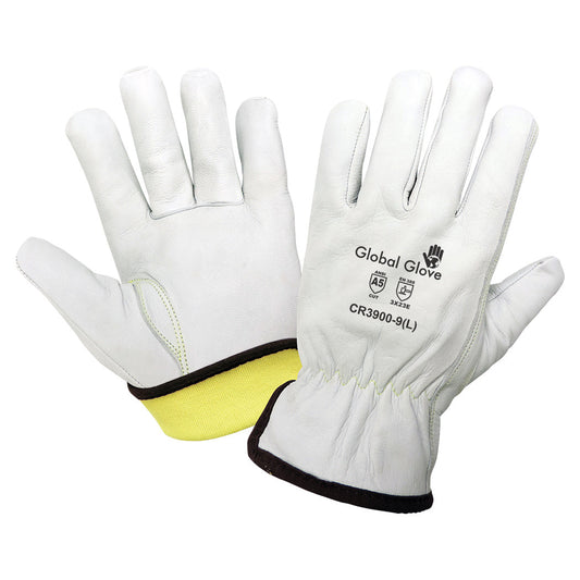 White Leather Gloves - Global Glove - Cut Resistant