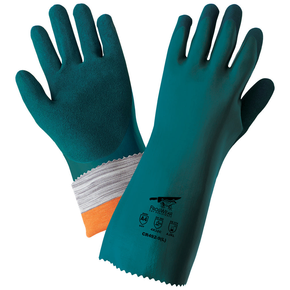 Green Rubber Gloves - Global Glove - Cut Resistant Performance