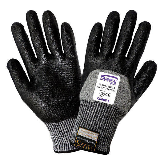 Gray/Black String Knit Gloves - Global Glove - Cut Resistant