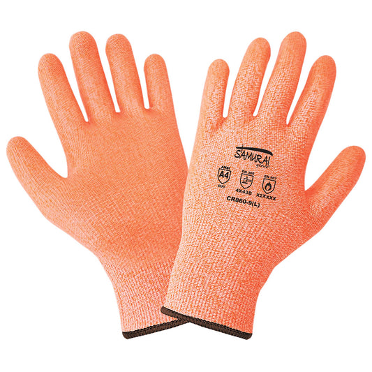 Orange String Knit Gloves - Global Glove - Cut Resistant