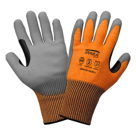 Orange String Knit Gloves - Global Glove - Cut Resistant