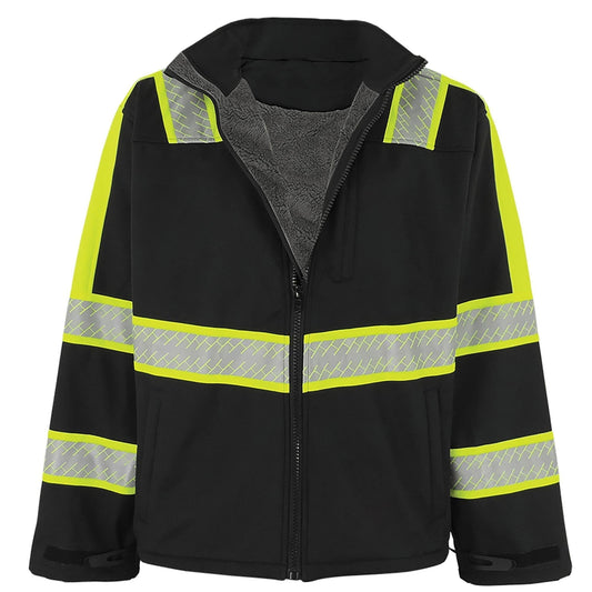 Black Safety Jackets - Global Glove - Softshell Design