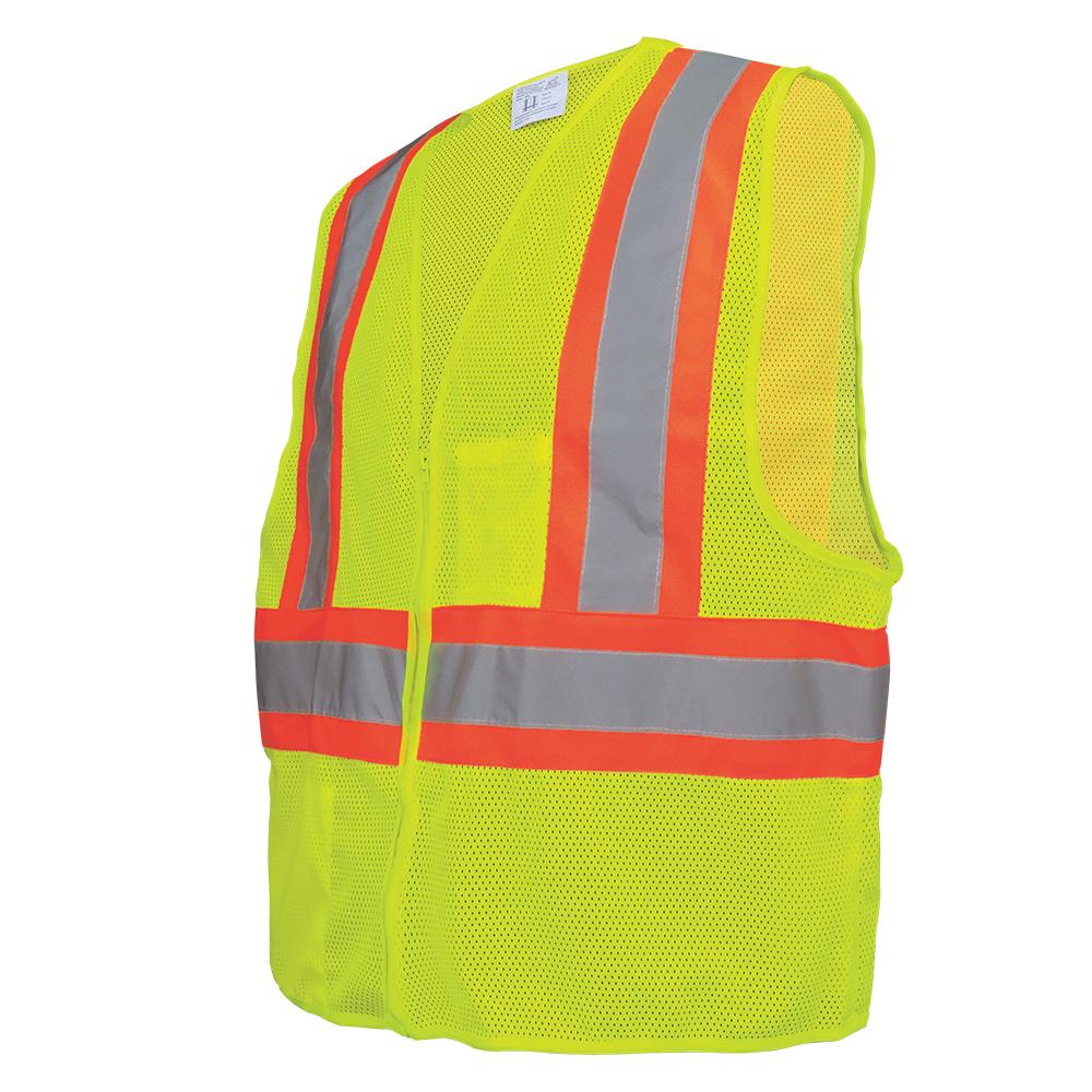 Yellow/Lime Safety Vests - Global Glove - Breathable Mesh