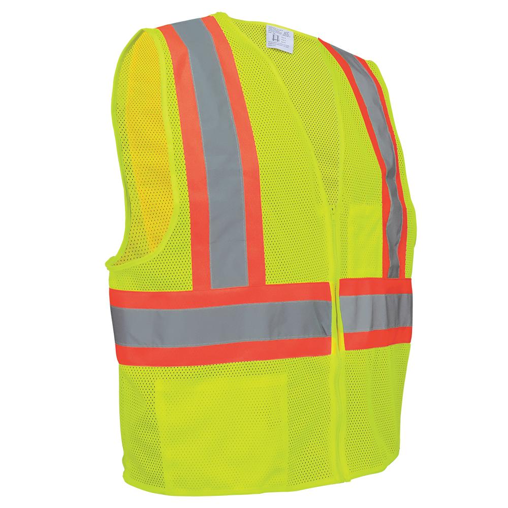 Yellow/Lime Safety Vests - Global Glove - Breathable Mesh