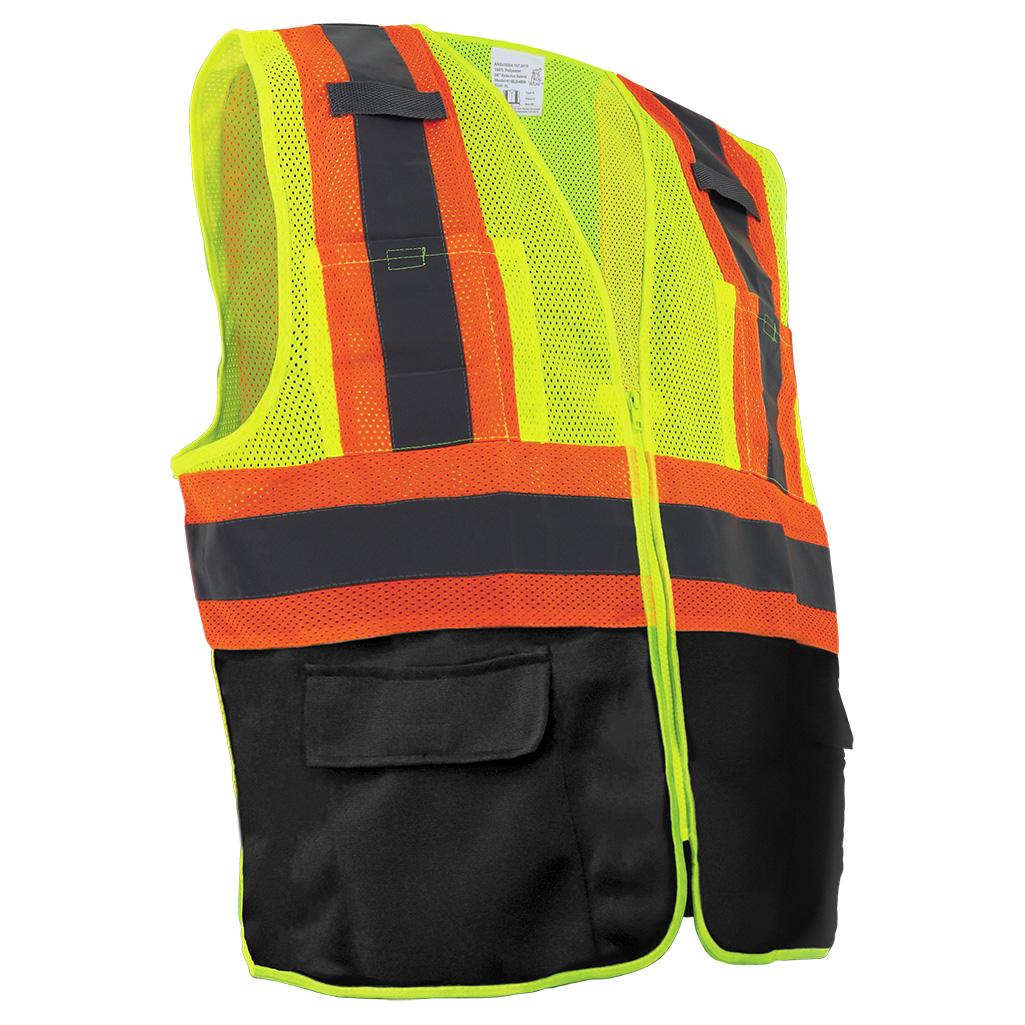 Yellow/Lime Safety Vest - Global Glove - Reflective Design