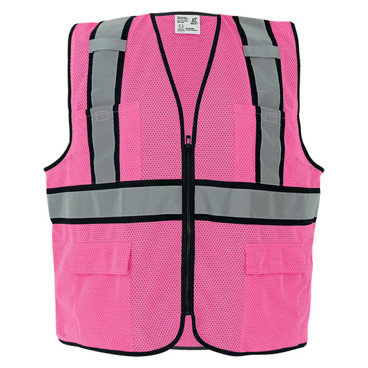 Pink Safety Vests - Global Glove - Reflective Material