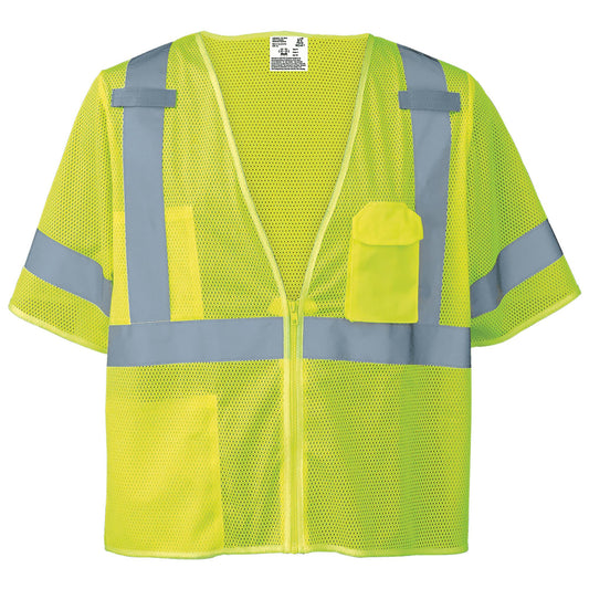 Yellow/Lime Safety Vest - Global Glove - Reflective Design
